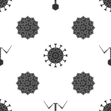 Bakteri bakteriyofajını, virüsü ve virüsü kusursuz bir modele ayarlayın. Vektör.