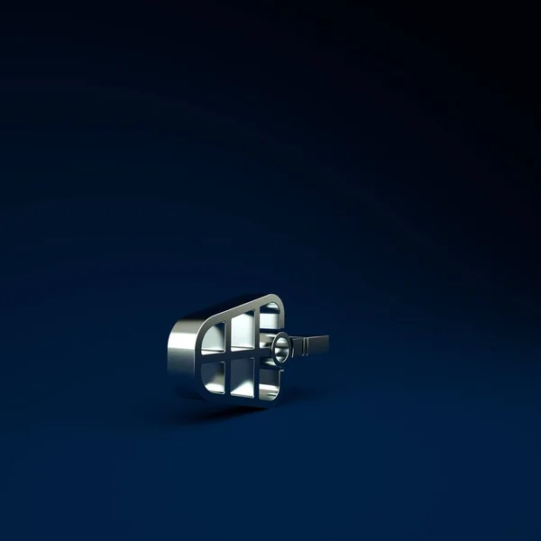 Silver Dog Muzzle Icon Isolated Blue Background Minimalism Concept Illustration — Stock Photo, Image