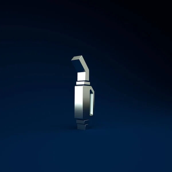 Silbernes Zapfsäule Symbol Isoliert Auf Blauem Hintergrund Tankstelle Mit Benzinpumpe — Stockfoto