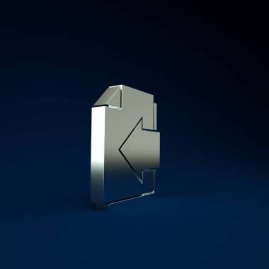 Silver Next sayfa ok simgesi mavi arkaplanda izole edildi. Oklu belge dosyası. Belge gönder. Minimalizm kavramı. 3d illüstrasyon 3B canlandırma.