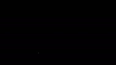 Beyaz çizgi sauna şapkası simgesi siyah arkaplanda izole edildi. 4K Video hareketli grafik canlandırması
