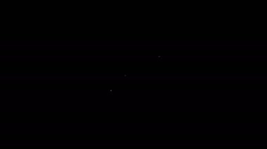 Siyah arkaplanda beyaz çizgi masajı simgesi izole edildi. Rahatlatıcı, boş zaman. 4K Video hareketli grafik canlandırması