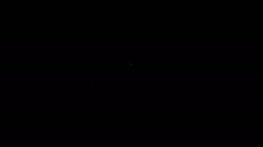 Beyaz çizgi sauna kovası simgesi siyah arkaplanda izole edildi. 4K Video hareketli grafik canlandırması