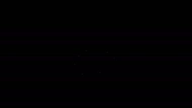 Beyaz çizgili Lotus çiçeği ikonu siyah arkaplanda izole edilmiş. 4K Video hareketli grafik canlandırması