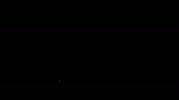 Línea blanca Sauna sombrero icono aislado sobre fondo negro. Animación gráfica de vídeo 4K — Vídeos de Stock