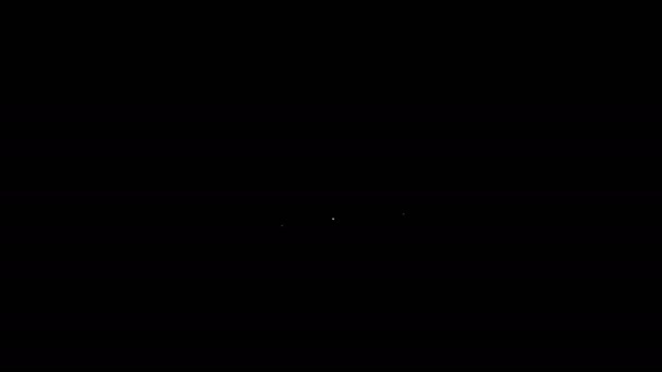 黒の背景に隔離された白い線マッサージアイコン。リラックスして、レジャー。4Kビデオモーショングラフィックアニメーション — ストック動画