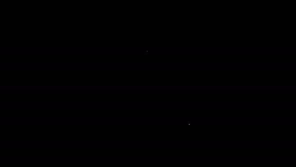 Linha branca ícone vela Aroma isolado no fundo preto. Animação gráfica em movimento de vídeo 4K — Vídeo de Stock