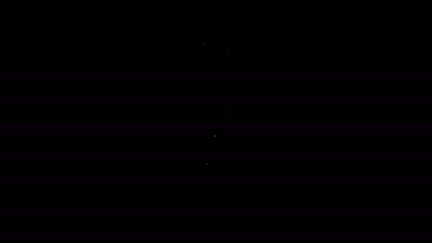 Vit linje Aroma diffuser ikon isolerad på svart bakgrund. Glasburk annorlunda med trädoftpinnar. 4K Video motion grafisk animation — Stockvideo