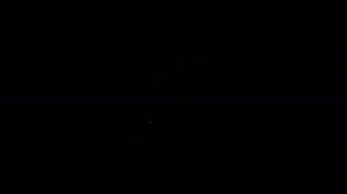Beyaz çizgili Lotus çiçeği ikonu siyah arkaplanda izole edilmiş. 4K Video hareketli grafik canlandırması