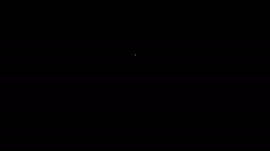 Beyaz çizgi masaj taşı terapi ikonu siyah arka planda izole edildi. Rahatlatıcı, boş zaman. 4K Video hareketli grafik canlandırması