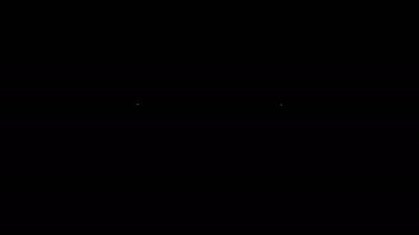 Beyaz çizgili terlik simgesi siyah arkaplanda izole edildi. Plaj terlikleri tabelası. 4K Video hareketli grafik canlandırması