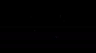 Askı simgesinde beyaz çizgi havlusu siyah arkaplanda izole edildi. Banyo havlusu ikonu. 4K Video hareketli grafik canlandırması