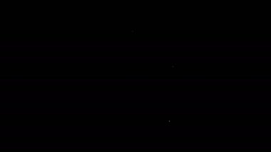 Beyaz çizgi Hayvan Bakım Masası simgesi siyah arkaplanda izole edildi. 4K Video hareketli grafik canlandırması