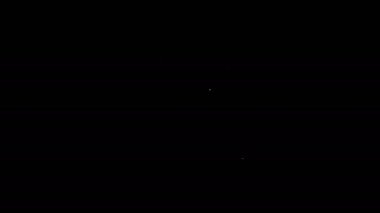 Beyaz çizgi kedi simgesi siyah arkaplanda izole edildi. Hayvan sembolü. 4K Video hareketli grafik canlandırması