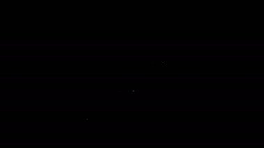 Beyaz çizgi Flea arama simgesi siyah arkaplanda izole edildi. 4K Video hareketli grafik canlandırması