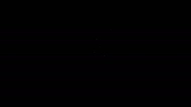 Siyah arka planda izole edilmiş hayvan ikonu yetiştirmek için beyaz çizgi kırpıcıları. Evcil hayvan tırnak makası. 4K Video hareketli grafik canlandırması