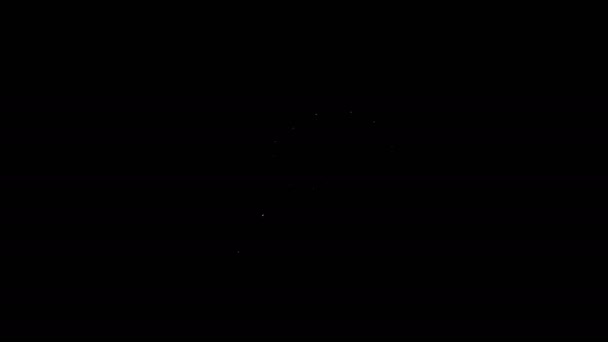 Linha branca ícone flor de lótus isolado no fundo preto. Animação gráfica em movimento de vídeo 4K — Vídeo de Stock