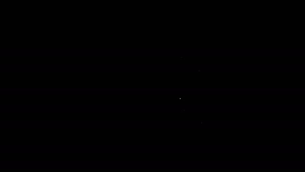 Bílá čára Spa salon ikona izolované na černém pozadí. Koncept kosmetického salonu, masáže, kosmetiky. Lázeňská léčba a kosmetika. Grafická animace pohybu videa 4K — Stock video