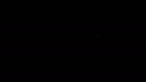 Vit linje Flip flops ikon isolerad på svart bakgrund. Tofflor på stranden. 4K Video motion grafisk animation — Stockvideo