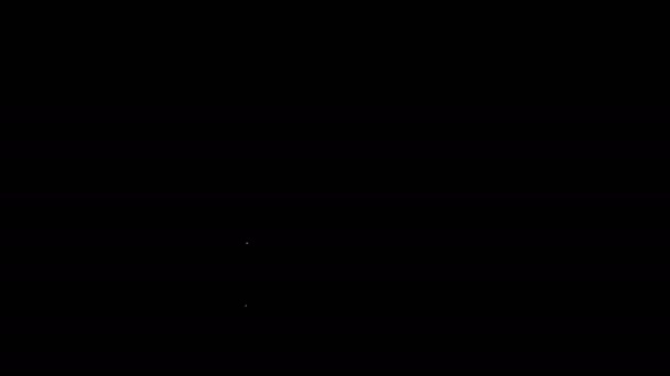 Witte lijn Sauna wanten pictogram geïsoleerd op zwarte achtergrond. Mitten voor spa. 4K Video motion grafische animatie — Stockvideo