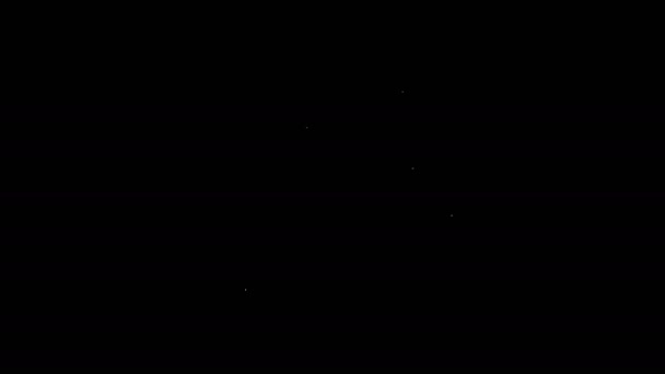 Linha branca Stack pedras quentes ícone isolado no fundo preto. Acessório de salão de Spa. Animação gráfica em movimento de vídeo 4K — Vídeo de Stock