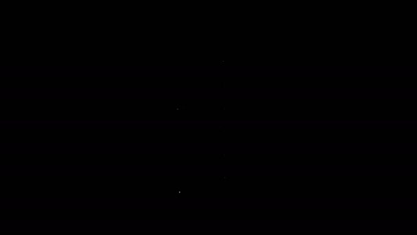 Vit linje Bastu termometer ikon isolerad på svart bakgrund. Bastu och badutrustning. 4K Video motion grafisk animation — Stockvideo