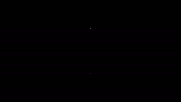 Witte lijn Yin Yang symbool van harmonie en evenwicht pictogram geïsoleerd op zwarte achtergrond. 4K Video motion grafische animatie — Stockvideo
