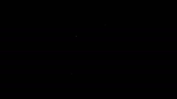 Weiße Linie Alte Sanduhr mit fließendem Sandsymbol auf schwarzem Hintergrund. Sanduhr-Zeichen. Geschäfts- und Zeitmanagement-Konzept. 4K Video Motion Grafik Animation — Stockvideo