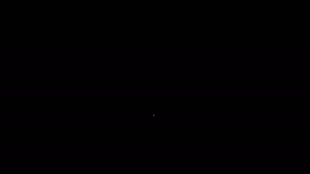 Icono de masaje de línea blanca aislado sobre fondo negro. Relajante, ocio. Animación gráfica de vídeo 4K — Vídeos de Stock