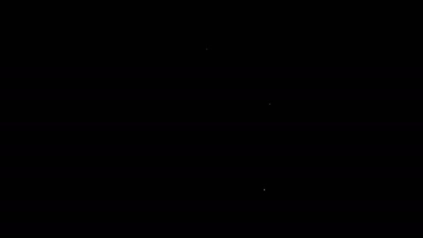 Linea bianca Icona tabella di toelettatura animali isolati su sfondo nero. Animazione grafica 4K Video motion — Video Stock