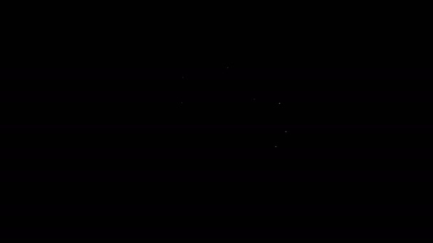 Ligne blanche Animaux icône de bain isolé sur fond noir. Animation graphique de mouvement vidéo 4K — Video