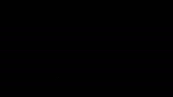 Linea bianca icona dell'animale domestico lima isolata su sfondo nero. Trattamento professionale a casa toelettatura per animali domestici. Animazione grafica 4K Video motion — Video Stock