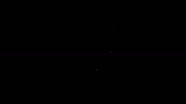 Weiße Linie Haarschneidegerät Zubehör für Haustierpflege Symbol isoliert auf schwarzem Hintergrund. 4K Video Motion Grafik Animation — Stockvideo
