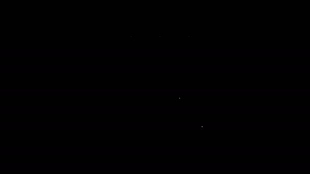 黒の背景に隔離されたホワイトラインカレンダーグルーミングアイコン。イベントリマインダーシンボル。4Kビデオモーショングラフィックアニメーション — ストック動画