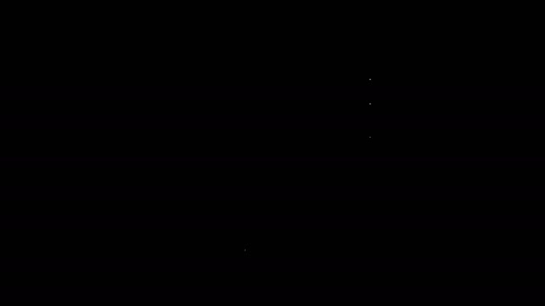 Couche de ligne blanche pour icône chien isolée sur fond noir. Accessoire d'hygiène pour animaux. Animation graphique de mouvement vidéo 4K — Video