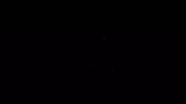 Beyaz çizgi veteriner doktor ikonu siyah arka planda izole edildi. 4K Video hareketli grafik canlandırması