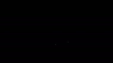 Beyaz çizgi konum hayvan tımar ikonu siyah arka planda izole. Evcil hayvan kuaförü. Köpekler ve kediler için berber dükkanı. 4K Video hareketli grafik canlandırması