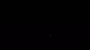 Siyah arkaplanda beyaz çizgi halinde hayvan şampuanı ikonu var. Evcil hayvan bakım işareti. Köpek temizleme sembolü. 4K Video hareketli grafik canlandırması