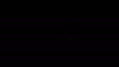 Beyaz çizgi Soda kutusu simgesi siyah arkaplanda izole edildi. 4K Video hareketli grafik canlandırması