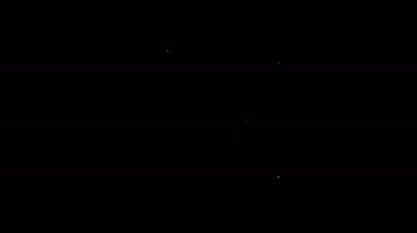Beyaz çizgi kalp atış hızı simgesi siyah arkaplanda izole edildi. Kalp atışı işareti. Kalp atışı ikonu. Kardiyogram simgesi. 4K Video hareketli grafik canlandırması