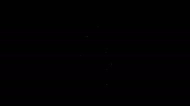 Beyaz çizgi Akıllı saat siyah arkaplanda kalp atış hızı simgesini gösteriyor. Fitness uygulaması konsepti. 4K Video hareketli grafik canlandırması