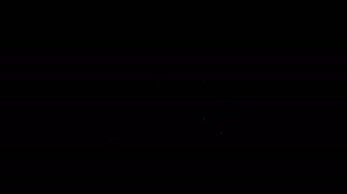 Beyaz çizgi meyve ikonu siyah arkaplanda izole edildi. 4K Video hareketli grafik canlandırması