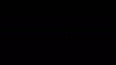 Beyaz çizgi. Siyah arkaplanda et simgesi yok. Fast food yasak - vejetaryen yiyecekler. 4K Video hareketli grafik canlandırması