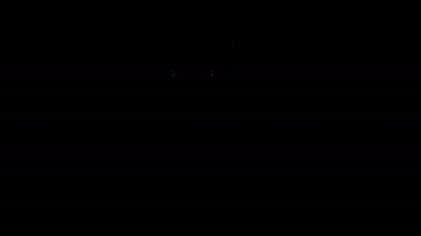 Beyaz çizgili dalgıç kıyafeti siyah arkaplanda izole edilmiş. Su altı ekipmanları. 4K Video hareketli grafik canlandırması