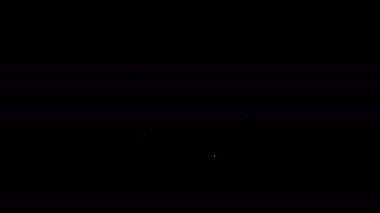 Beyaz çizgi dalış maskesi simgesi siyah arkaplanda izole edildi. Olağanüstü bir spor. Su altı ekipmanları. 4K Video hareketli grafik canlandırması