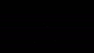 Beyaz çizgili tekne pervanesi, siyah arkaplanda türbin simgesi var. 4K Video hareketli grafik canlandırması