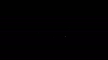 Dalgıç simgesi için beyaz çizgi fotoğraf makinesi siyah arkaplanda izole edildi. Fotoğraf makinesi simgesi. Su altı ekipmanları. 4K Video hareketli grafik canlandırması