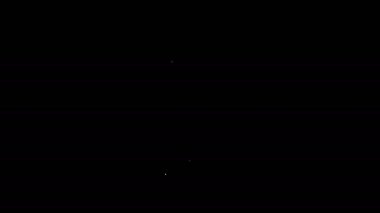Siyah arkaplanda beyaz çizgi ölçeği simgesi izole edildi. Memnuniyet, sıcaklık, manometre, risk, değerlendirme, performans, hız taktik ölçer. 4K Video hareketli grafik canlandırması