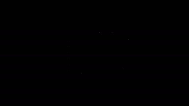 Línea blanca Icono de pila de toallas aislado sobre fondo negro. Animación gráfica de vídeo 4K — Vídeos de Stock