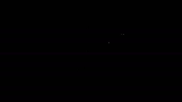 Bílá čára Chleba toust na sendvič kus pečené kruton ikony izolované na černém pozadí. Oběd, večeře, snídaně. Grafická animace pohybu videa 4K — Stock video